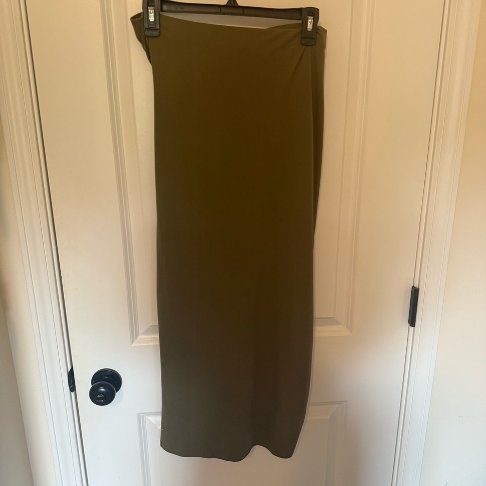 Yelete Khaki Midi Skirt for Women - Picture 6 of 7